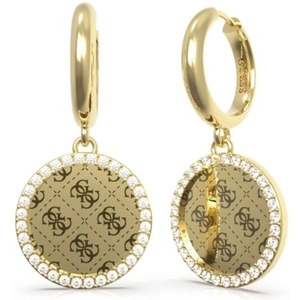 Guess Jewellery Ladies Guess Round Harmony Huggies Coin & Crystal Earrings