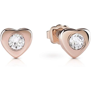 Guess Jewellery Ladies Guess Rose Gold Plated Little Heart Stud Earrings