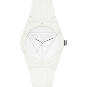 GUESS Retro Pop white silicone watch with white logo dial