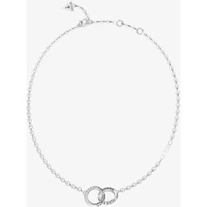 Guess Forever Links Silver Tone Crystal Chain Necklace UBN02191RH