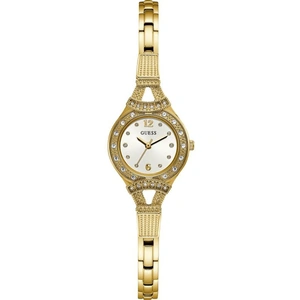 GUESS Ladies gold watch, white dial and gold bracelet