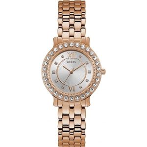 GUESS Ladies rose gold case with crystals