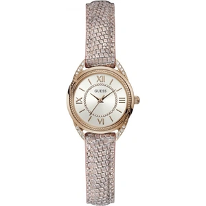 GUESS Ladies rose gold watch with rose leather strap