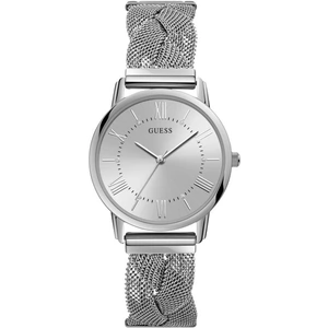 GUESS Ladies silver watch with braided mesh bracelet