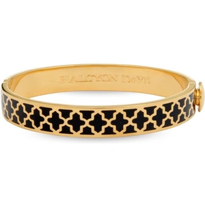 Halcyon Days Jewellery 1cm Agama Black & Gold Hinged Bangle