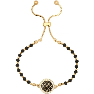 Halcyon Days Jewellery Agama Sparkle Beads Black & Gold Friendship Bracelet
