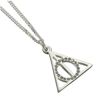 Harry Potter Jewellery Ladies Harry Potter Sterling Silver Crystal Deathly Hallows Necklace