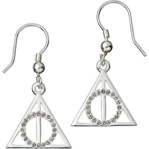 Harry Potter Jewellery Ladies Harry Potter Sterling Silver Crystal Deathly Hallows Earrings