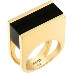 Helana Mckenzie Jewellery 24kt Gold Plated Rendition Resin Ring - UK P 1/2 - US 8 - EU 57