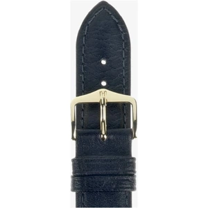 HIRSCH Camelgrain 16mm Long Black Leather Watch Strap 01009050-1-16