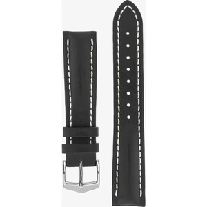 HIRSCH HEAVY CALF Long 24mm Black Leather Watch Strap 014 75 0 50-2-24