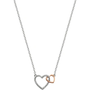 Hot Diamonds Silver & Rose Gold Plated Togetherness Open Heart Pendant DP732