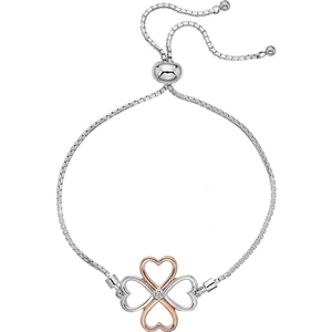 Hot Diamonds Silver & Rose Gold Plated Lucky in Love Bracelet DL604