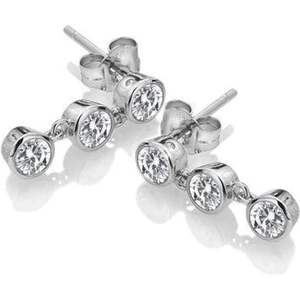 Hot Diamonds Tender Triple Drop White Topaz Earrings - Default / Silver