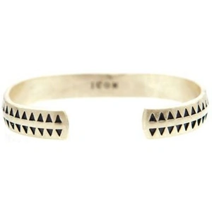 Icon Brand Jewellery Mens Icon Brand Gold Plated Hound Tooth Bangle