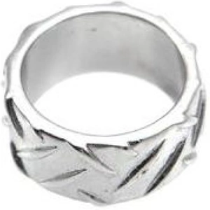 Icon Brand Jewellery Mens Icon Brand Silver Plated Grip Step Ring Size Large