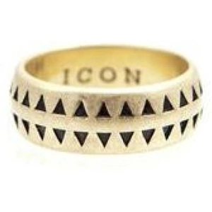 Icon Brand Jewellery Mens Icon Brand Gold Plated Hound Tooth Ring Size Large