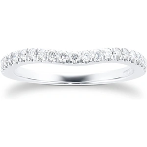 Jenny Packham Brilliant Cut 0.23 Carat Total Weight Contour Wedding Ring In 18 Carat White Gold - Ring Size J