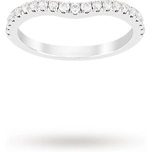 Jenny Packham Brilliant Cut 0.23 Carat Total Weight Contour Wedding Ring In Platinum - Ring Size Q