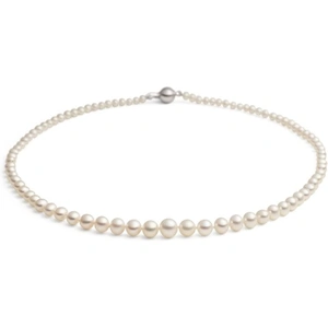 Ladies Jersey Pearl Sterling Silver Graduated Freshwater Pearl 18 Inch Necklace