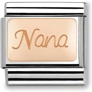 Jewel First Nomination Classic Rose Gold Nana Plate Charm 430108/01