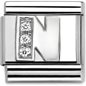 Jewel First NOMINATION Classic Silver & CZ Letter N Charm 330301/14