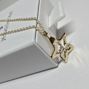 Jewellerlee 9kt Yellow Gold Handmade Star Diamond Necklace