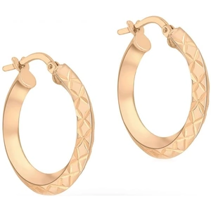 Jewellery Essentials Ladies Essentials 9ct Gold Diamond Cut Hoop Earrings
