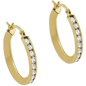 Jewellery Essentials Ladies Essentials 9ct Gold Italian Cubic Zirconia Hoop Earrings