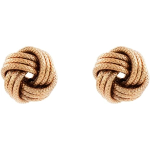 Jewellery Essentials Ladies Essentials Sterling Silver Rose Gold Plated Frost Love Knot Earrings