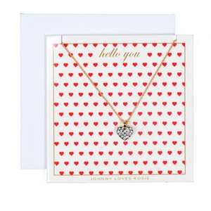 Johnny Loves Rosie Jewellery Ladies Johnny Loves Rosie Base metal Hello You Heart Necklace Gift Card