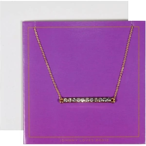 Johnny Loves Rosie Jewellery Ladies Johnny Loves Rosie Base metal Bar Necklace Purple Gift Card