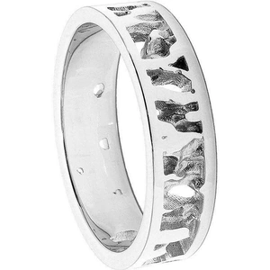 Joseph Lamsin Jewellery Cornish Seawater Textured Handmade 18kt White Gold Nautical Wedding Ring - UK K - US 5.25 - EU 50