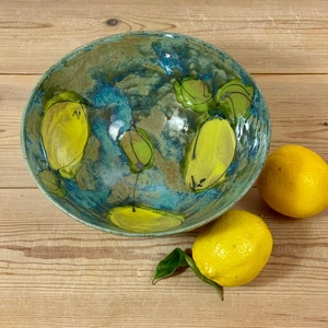Judy Caplin Ceramics Medium Teal Lemon Bowl