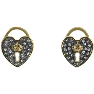 Juicy Couture Jewellery Ladies Juicy Couture PVD Gold plated Pave Heart Padlock Stud Earrings