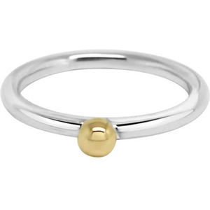 Julie Nicaisse Jewellery Sterling Silver Small Gold Splash Ring - UK U - US 10.25 - EU 62.7