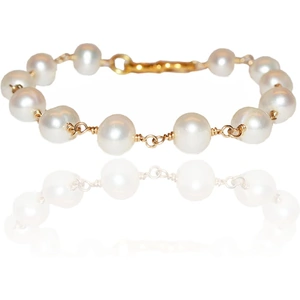 K A R T Ó jewellery Gold Plated Silver & Light Freshwater Pearls Bracelet