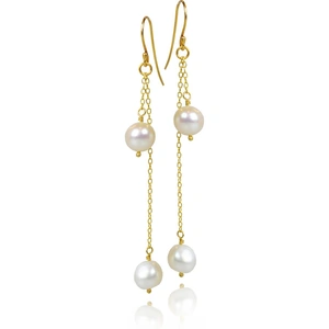 K A R T Ó jewellery Gold Plated Silver Freshwater Pearls Earrings