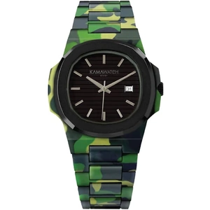 KAMAWATCH Limited Edition Fix Bope Black and Green Camo Plastic Bracelet Watch KWPF29