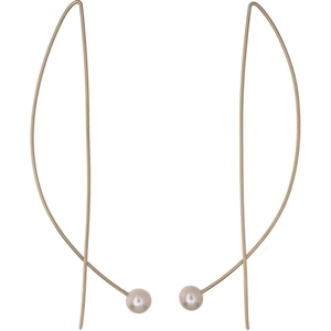 Kamilla Thorsen Long Wire Pearl Earrings