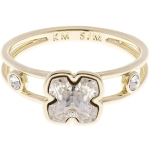 Karen Millen Jewellery Ladies Karen Millen Gold Plated Art Glass Flower Ring Size ML