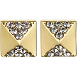 Karl Lagerfeld Jewellery Ladies Karl Lagerfeld Gold Plated Pave Pyramid Earrings