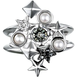 Karl Lagerfeld Jewellery Ladies Karl Lagerfeld Silver Plated Eclectic Stud Cluster Ring Size N