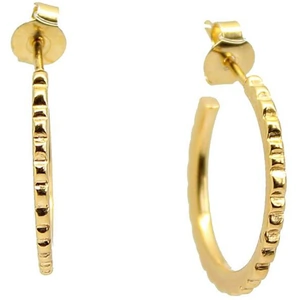 Kate Dumbleton Jewellery Yellow Gold Plated Facet Hoops