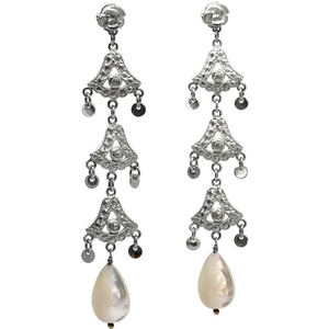 Kate Dumbleton Jewellery Sterling Silver Moon Lotus Shimmy Earrings
