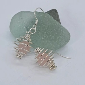Kit Handmade Silver Plated Spiral Gemstone Earrings