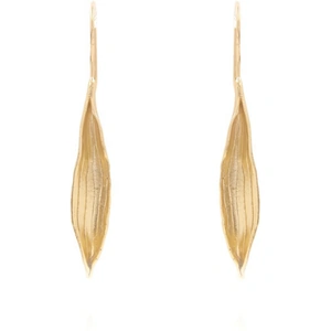 La Bonne Étoile 24kt Gold Plated Hook Leaf Earrings