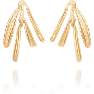 La Bonne Étoile 24kt Gold Plated Multi Olive Leaf Small Earrings
