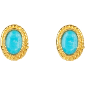 Latelita London Gold Gemstone Birthstone Stud Earring December Turquoise