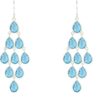Latelita London Erviola Gemstone Cascade Earring Silver Blue Topaz Hydro